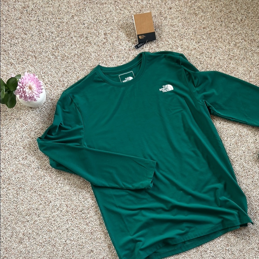 The North Face Green Long Sleeve Performance Tee